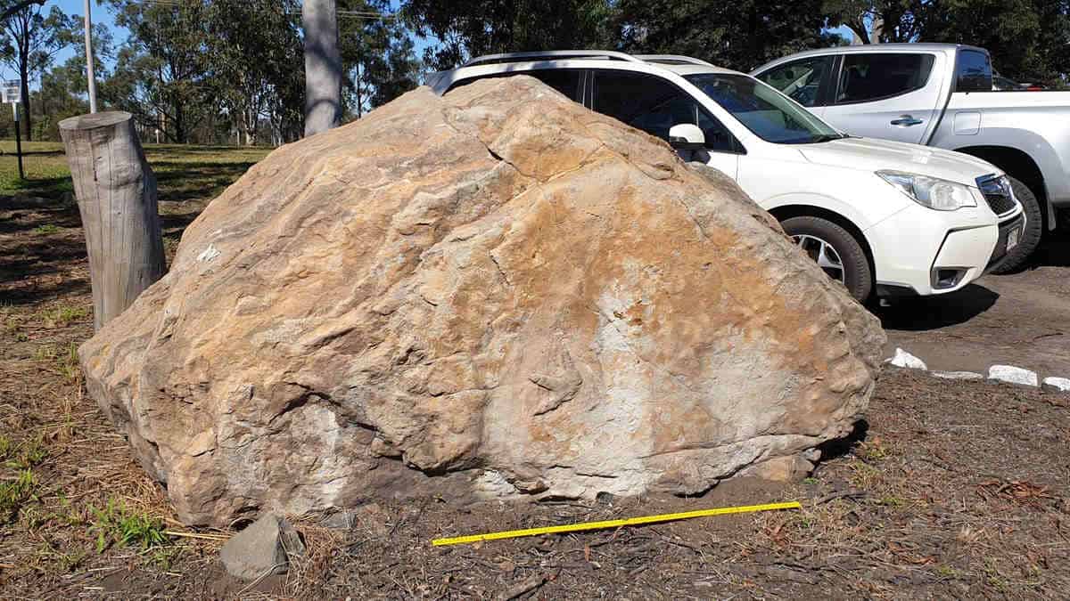 Large rock at a carpark