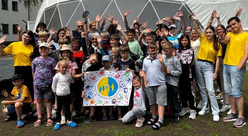 Children at the recovery camp in lviv, ukraine. (photo credit: kevin mccabe)