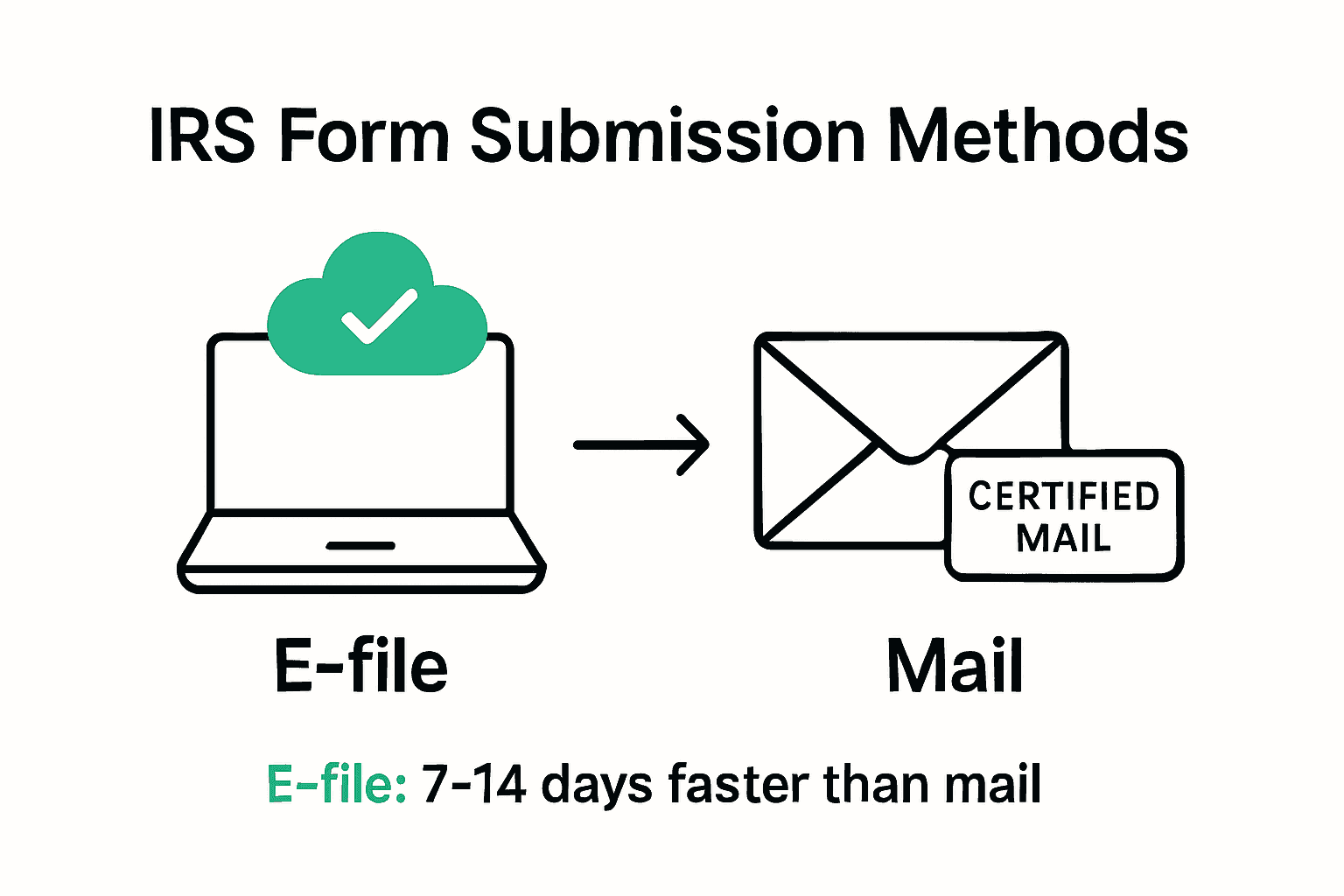 Infographic comparing electronic filing with paper filing for IRS forms.