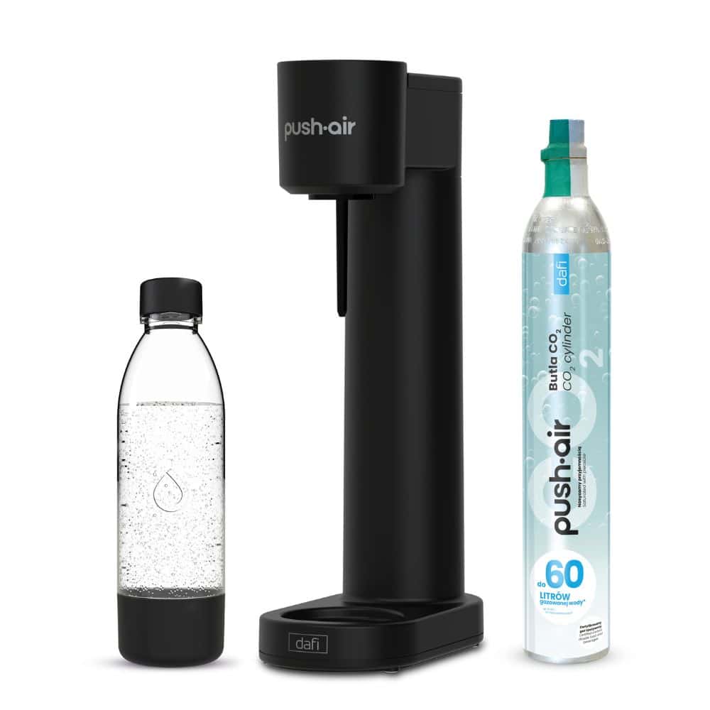 Машина за газирана вода Dafi Push Air, черна