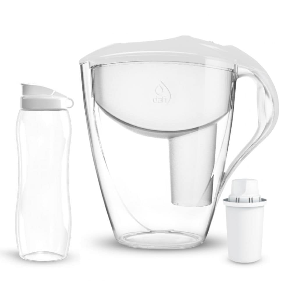 Филтрираща кана Dafi Astra 3L с филтър и бутилка – Бяла dafiwater.bg