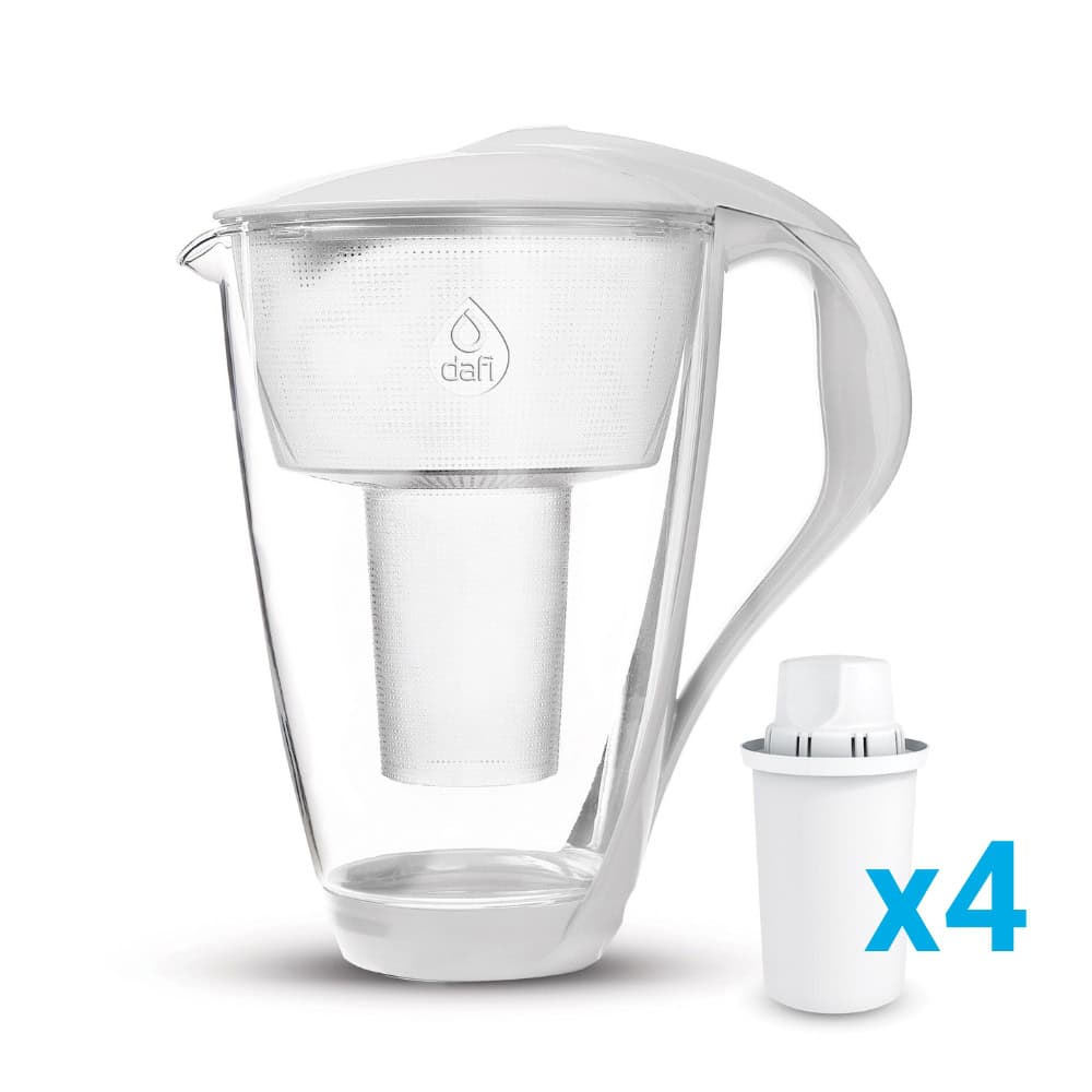 комплект стъклена филтрираща кана + 4 филтъра