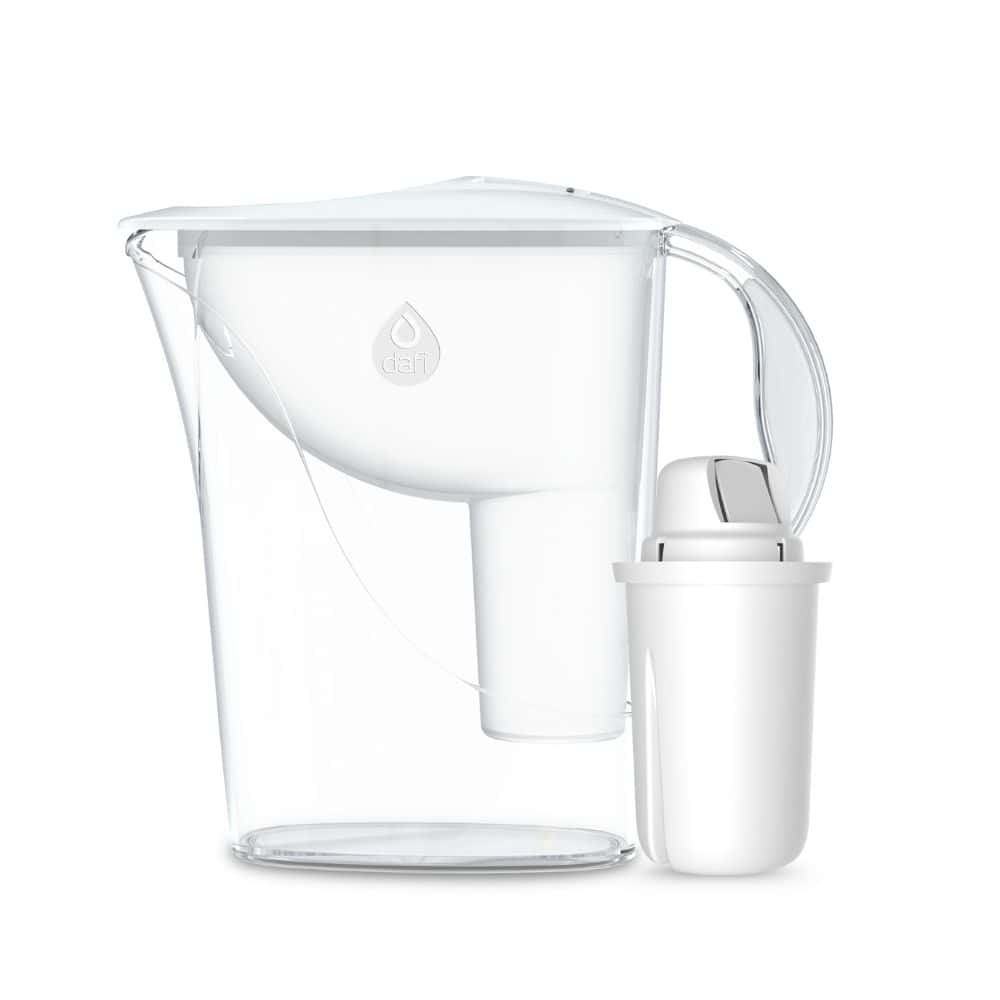 Филтрираща кана Dafi Atria с classic филтър и механичен брояч, бяла, 2.4л