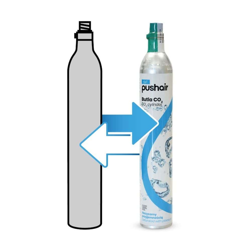 Смяна цилиндър за машина за газирана вода Dafi Push Air, пълен за празен