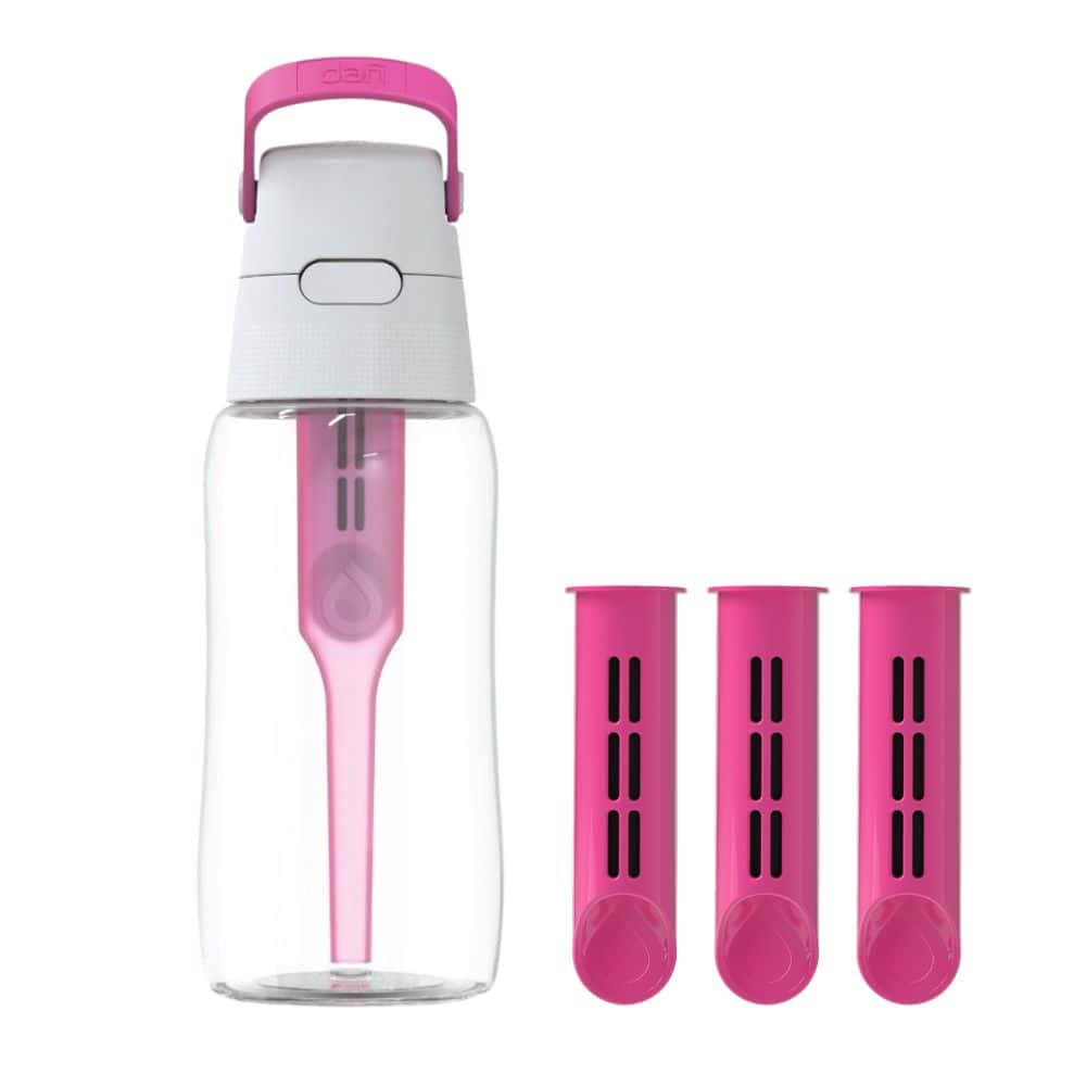 Филтрираща бутилка Dafi SOLID, фламинго розова, 0,5 l + 4 филтъра