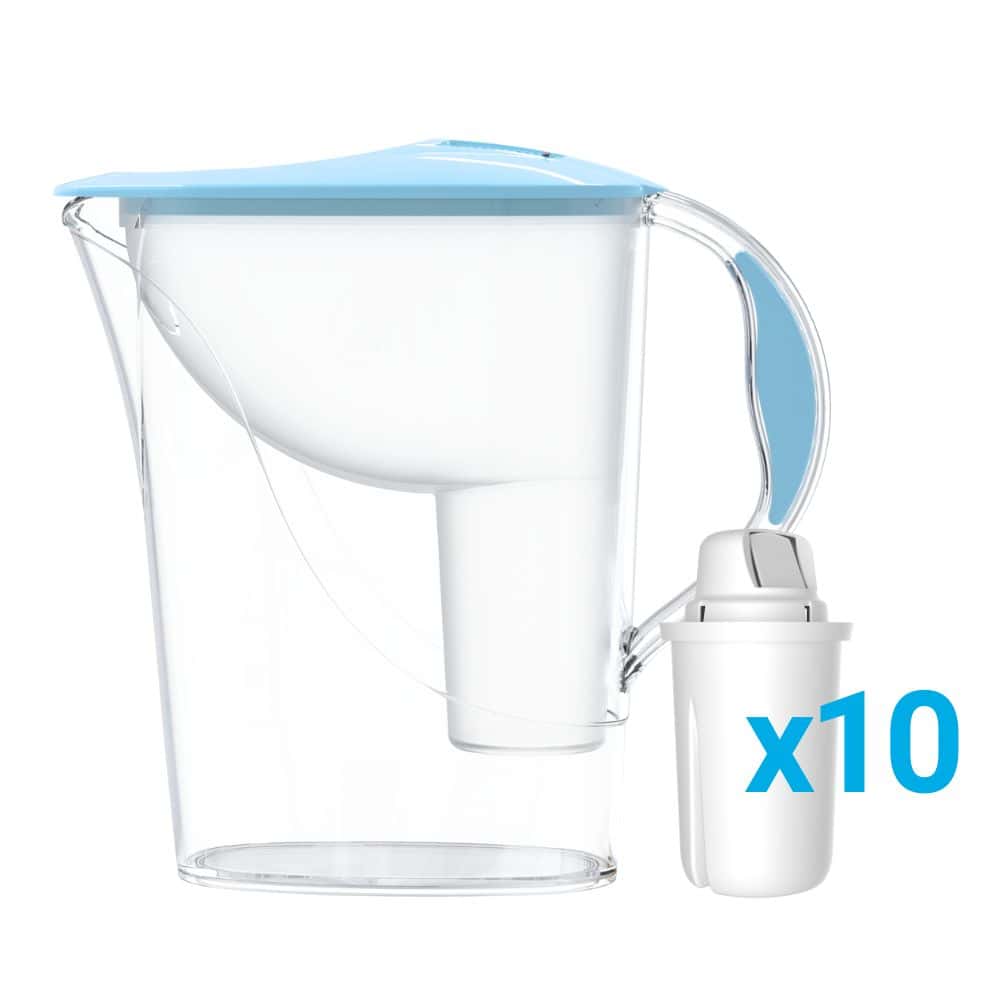 Филтрираща кана Dafi Atria с механичен брояч, синя+ 10 филтъра