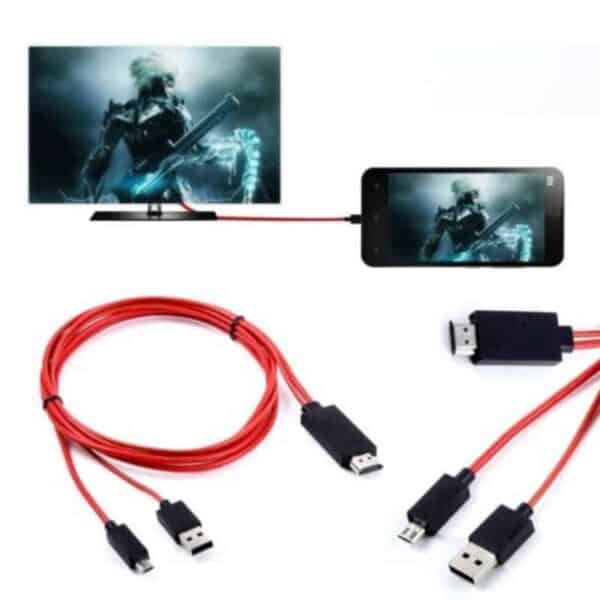 כאבל MHL למכשירי אנדרואיד חיבור טלפון לטלוויזיה באיכות HDMI 1