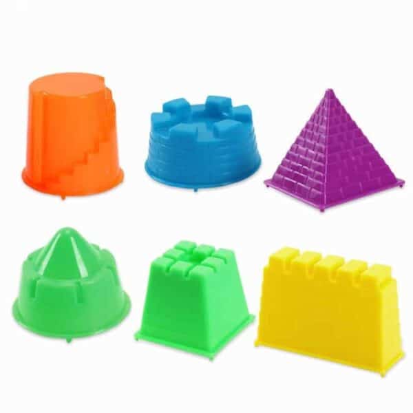 6Pcs Pyramid Sandcastle Beach Sand Portable Castle Sand Clay Mold Building Toy Baby Child Kid Model