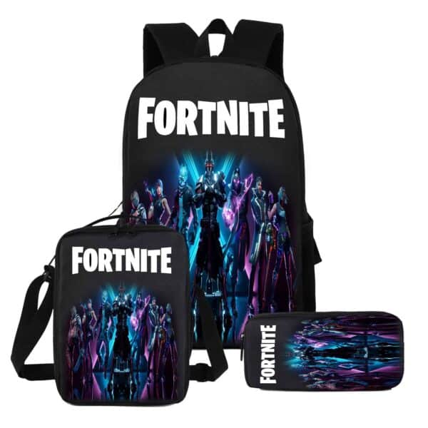 3pcs set Kid Child Schoolbag Fortnite Backpack Schoolbag Cool Waterproof Schoolbag Fortress Night Student School Bag