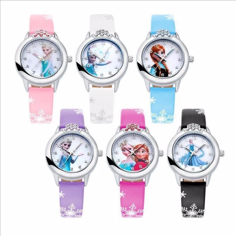 ⁦שעון יד אנלוגי לילדות בעיצוב של FROZEN פרוזן עם אנה ואלסה!⁩ – תמונה ⁦6⁩