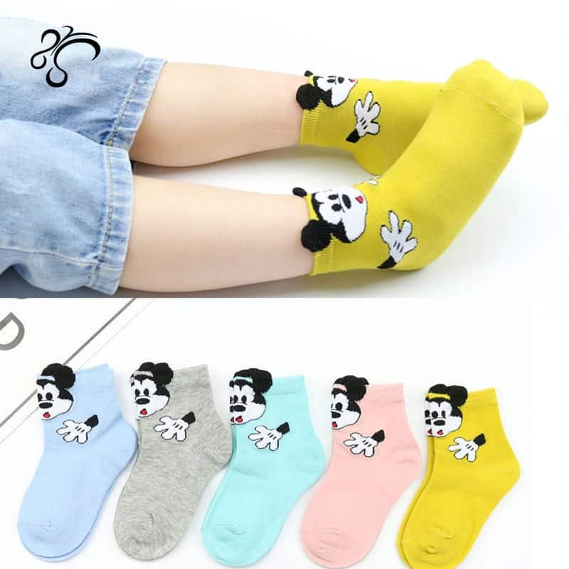 מארז 5 זוגות גרביים קצרות עם הדפס מיקי מאוס / ילדים