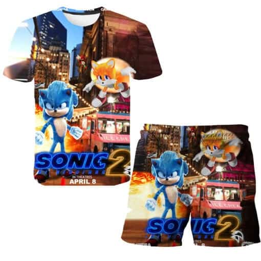 חליפה קצרה עם הדפסים של סוניק 2 Sonic!