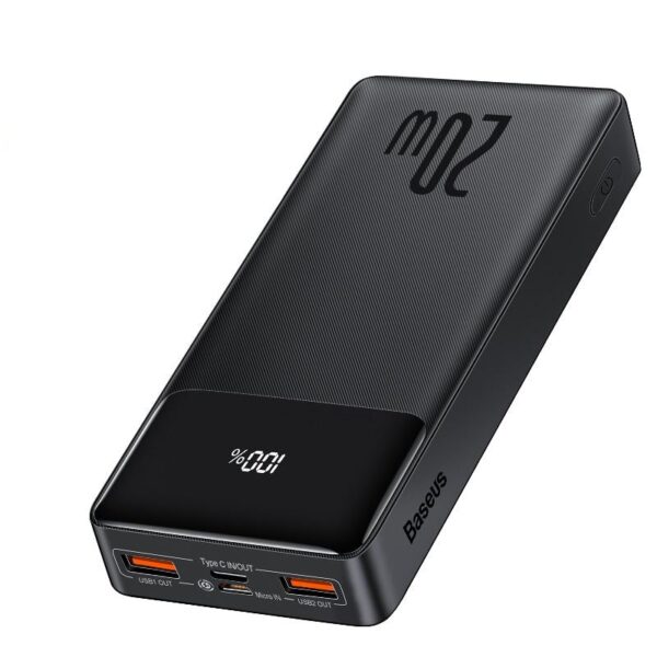מטען נייד Baseus בנפח 30,000mAh כולל טייפ C וטעינה מהירה דו כיוונית בהספק של 20W