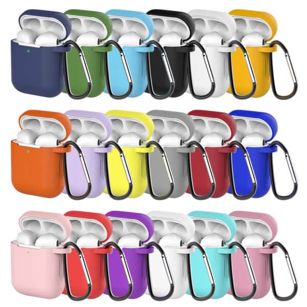 כיסוי לאיירפודס לאוזניות Apple Airpods 1/2 עם תופסן – מגוון צבעים לבחירה