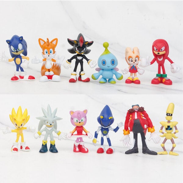 סט של 12 בובות סוניק הקיפוד Sonic