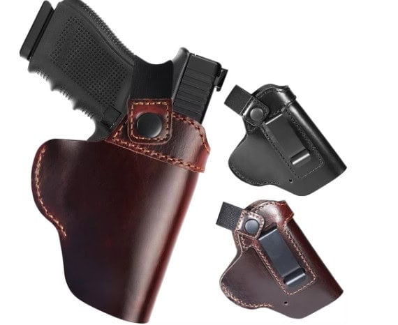 נרתיק אקדח דמוי עור עם תופסן לחגורה, אוניברסלי - לדגמי Glock, Taurus, zig Sauer ועוד