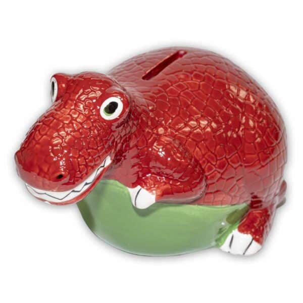 opt diggerland red dinosaur coin bank