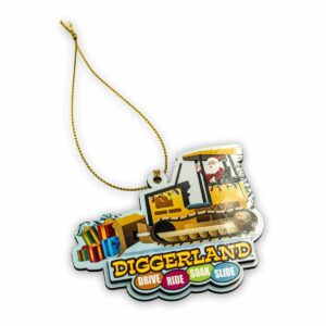Diggerland Tree Ornament Bulldozer with Santa
