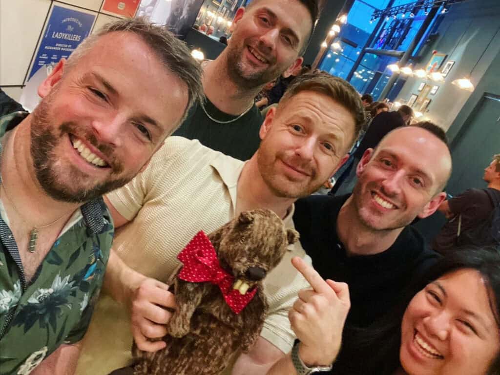 L-R: Sean McCormack, Richard Martin, Tomasz Schafernaker (BBC Weather Service) + beaver, Daniel Richardson and Abby Cristosomo (Greater London Authority) [Photo credit: Sean McCormack]