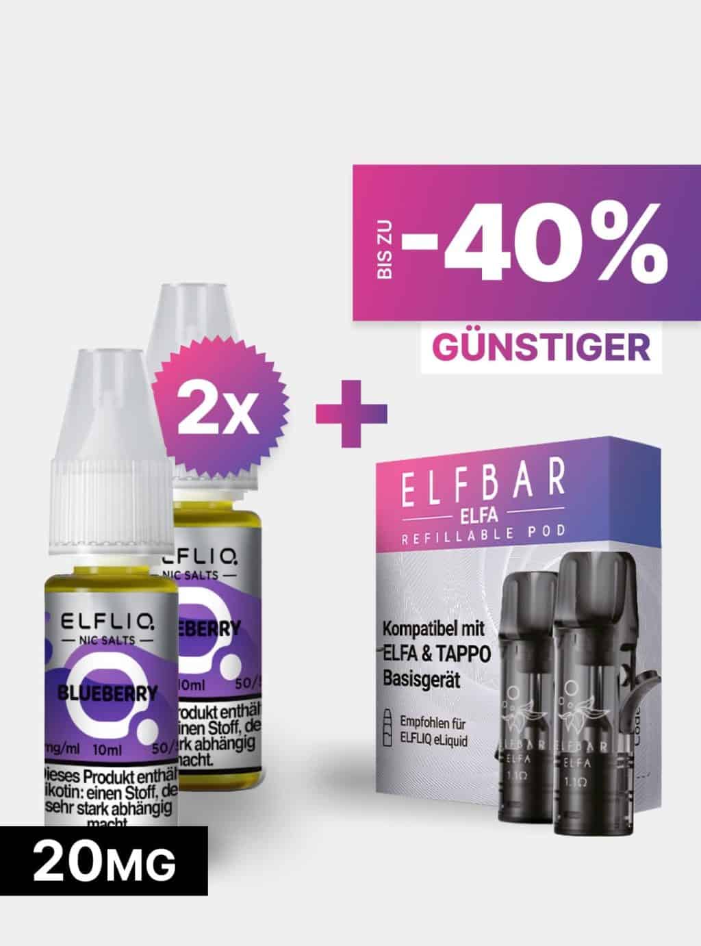 ELFBAR Refill Set 20mg - Blueberry