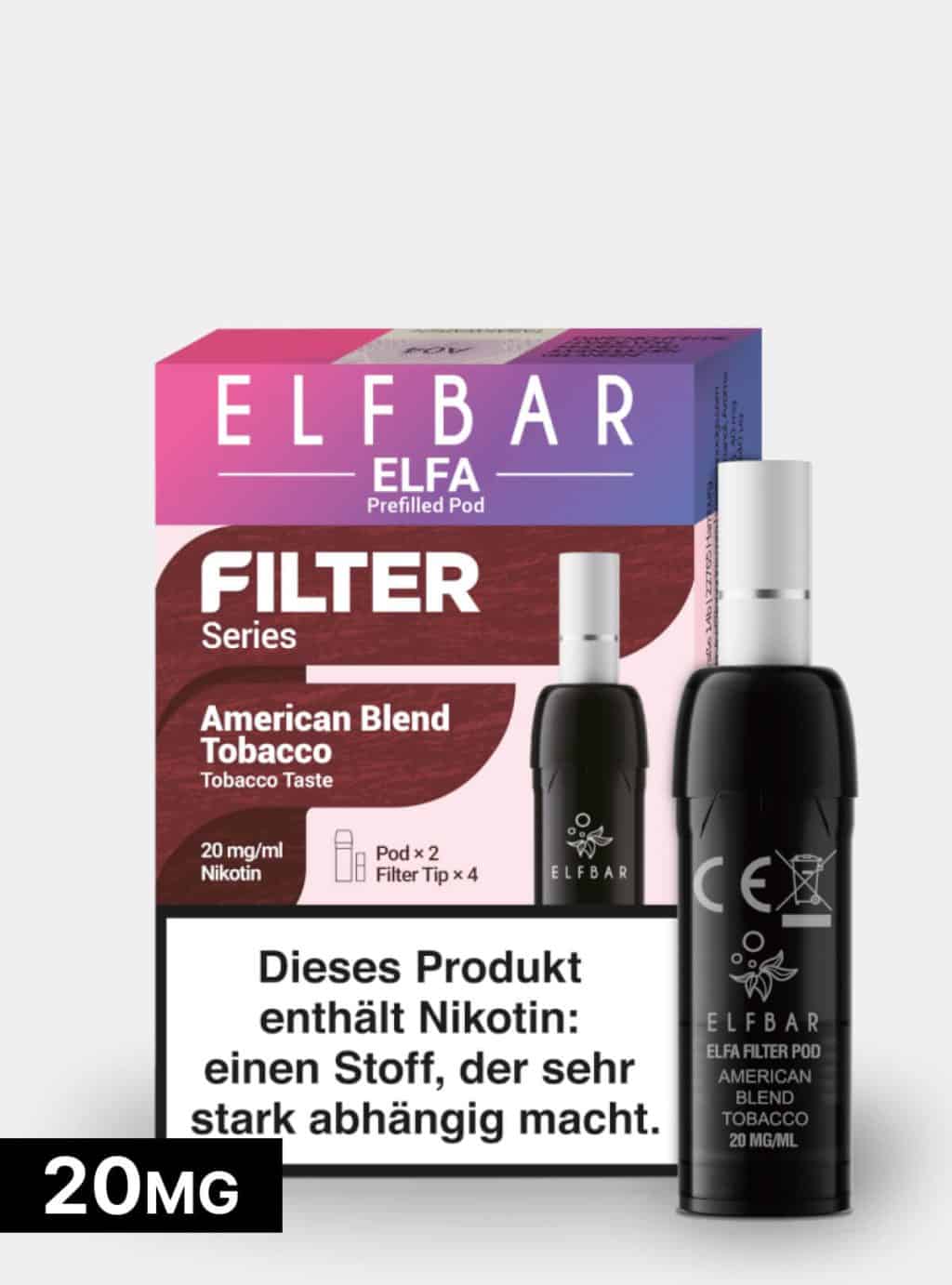ELFBAR PODS Filter Series American Blend Tobacco 20mg/ml Nikotin