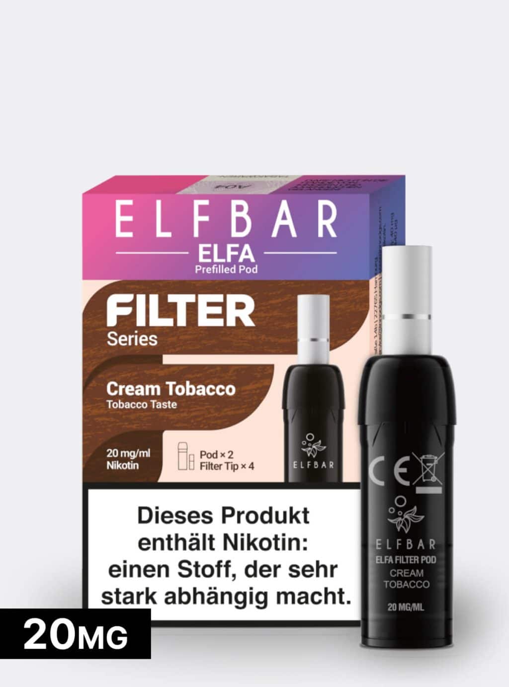 ELFBAR PODS Filter Series Cream Tobacco 20mg/ml Nikotin