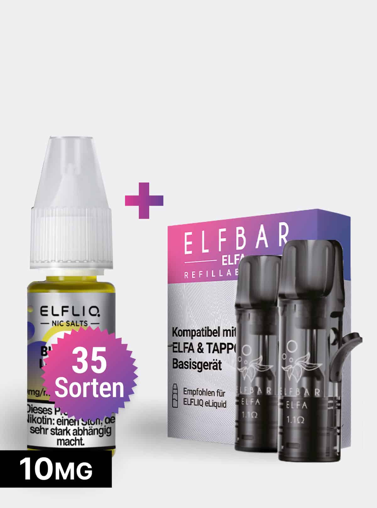 ELFBAR Refill Pods + ELFLIQ 10mg Set