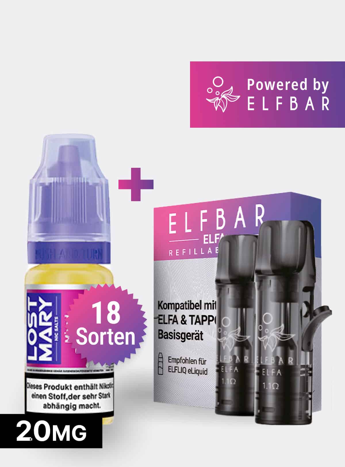 ELFBAR Refill Pods + Lost Mary Liquid 20mg Set