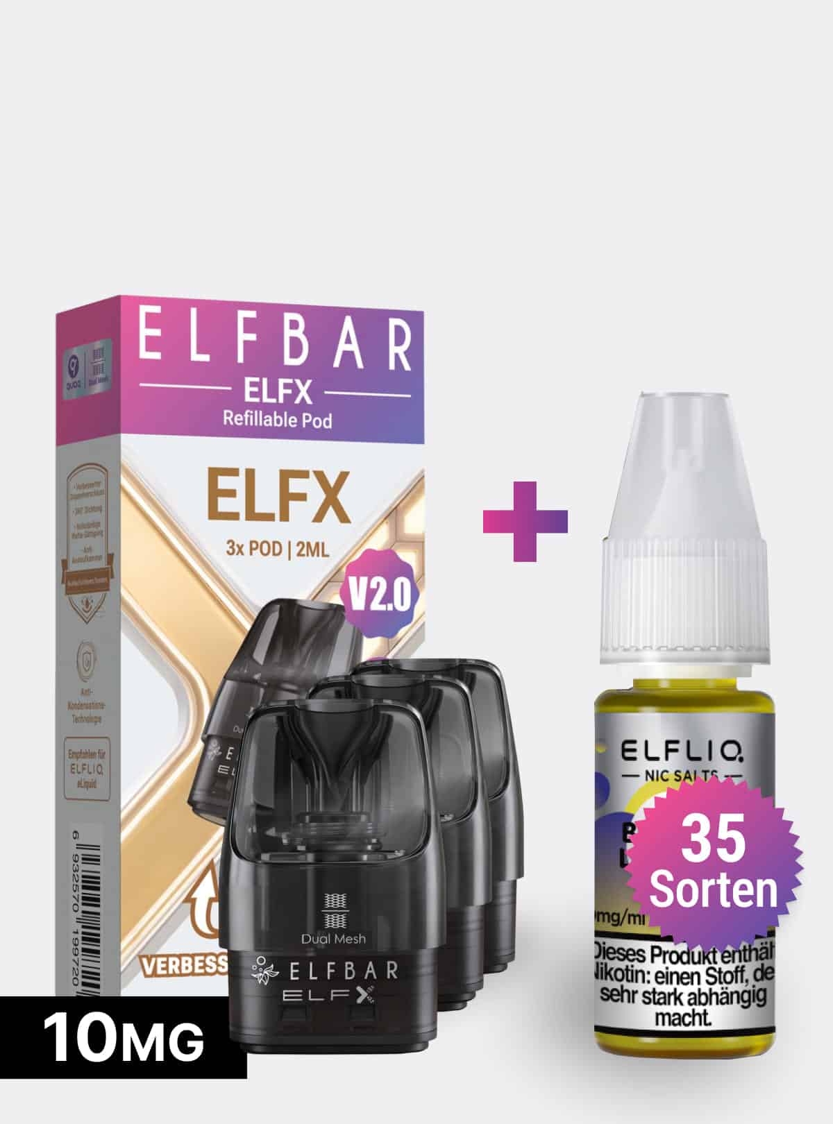 ELFX V2.0 Pods + ELFLIQ 10mg Set