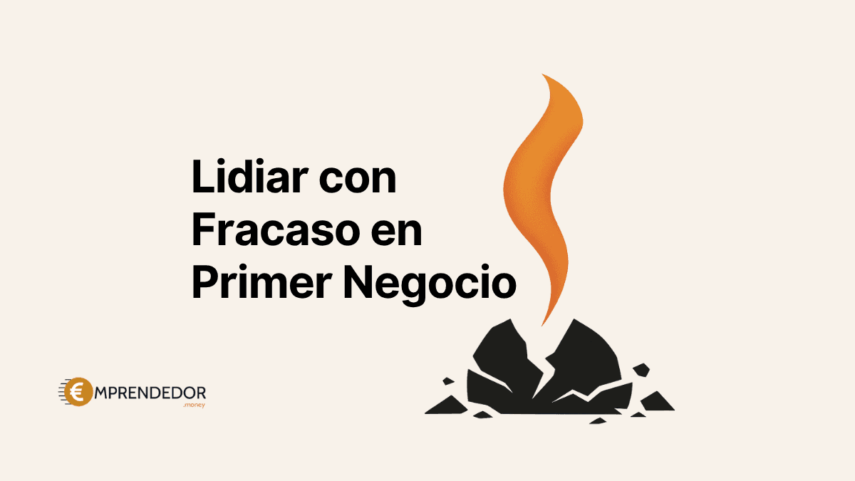 Ilustración sobre cómo lidiar con el fracaso en el primer negocio: una llama de esperanza renace de las cenizas.