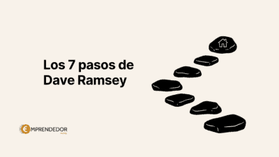 Ilustración de 7 piedras en ascenso con una casa al final que representa los 7 pasos de Dave Ramsey