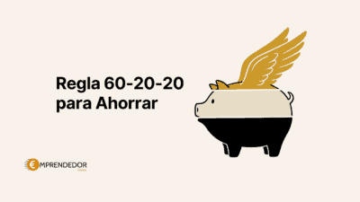 Portada del artículo sobre la regla 60-20-20 para ahorrar con ilustración de cerdito alcancía con alas