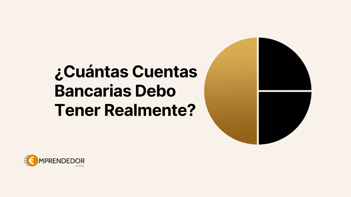 Banner con la pregunta sobre cuántas cuentas bancarias tener, junto a un gráfico circular que representa la gestión de finanzas.