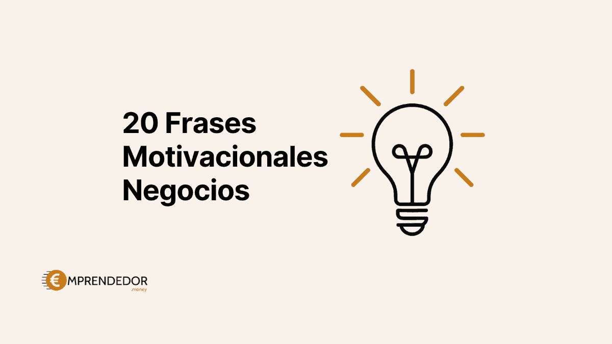 Icono de bombilla encendida que representa ideas, junto al título de un post sobre frases motivacionales para negocios.