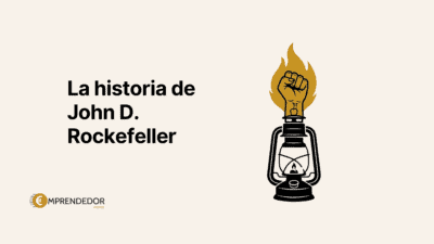 Portada del artículo sobre la historia de John D. Rockefeller, con ilustración de una lámpara de queroseno y un puño emergiendo de la llama