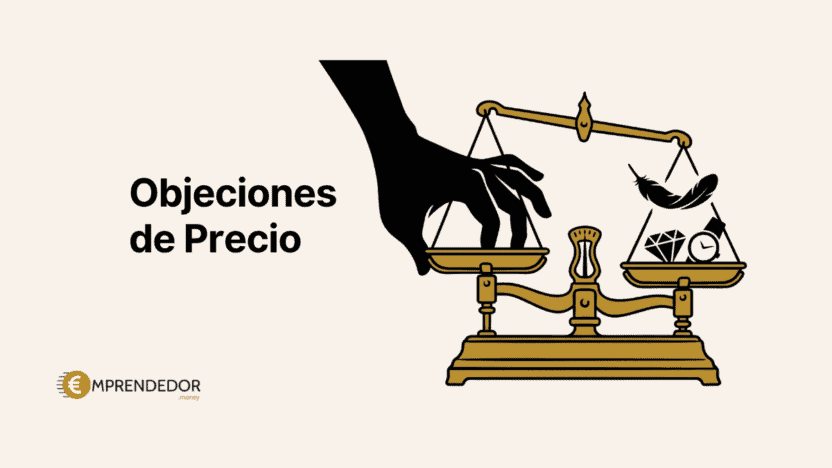 Objeciones de precio: mano sobre balanza que equilibra valor percibido y descuento