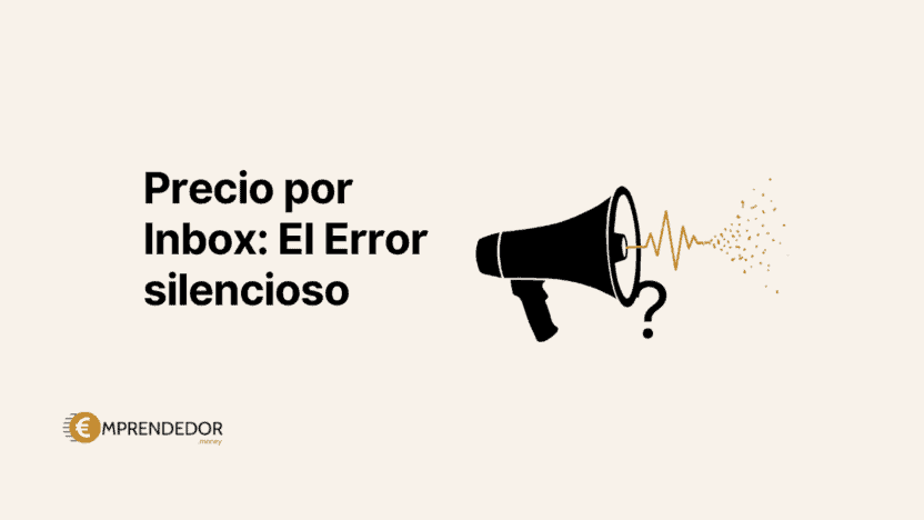 Megáfono con onda sonora que se desvanece y signo de interrogación, representando el error del precio por inbox en publicaciones de venta