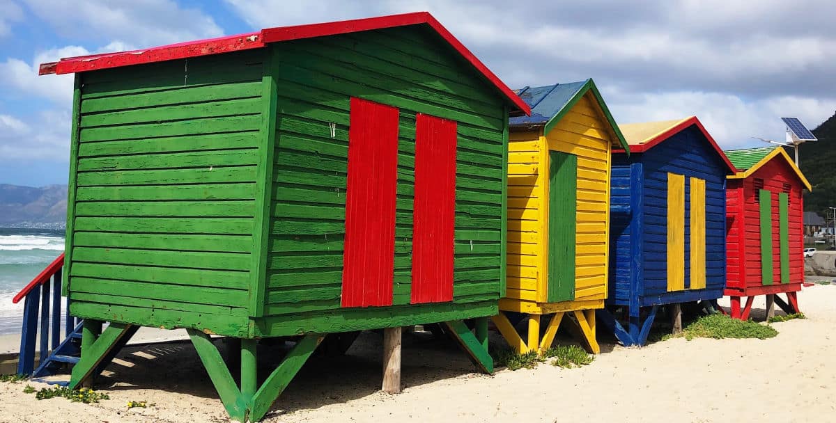 Muizenberg Beach colorful beach huts