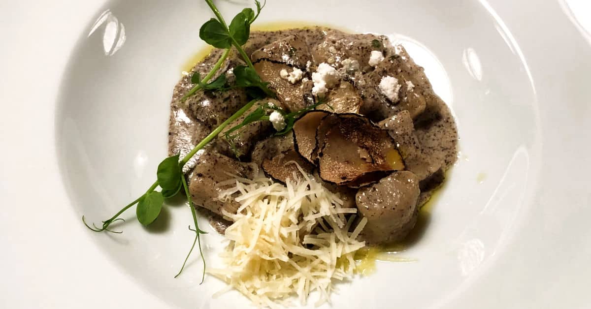 Buckwheat gnocchi with truffles at Penzion Berc
