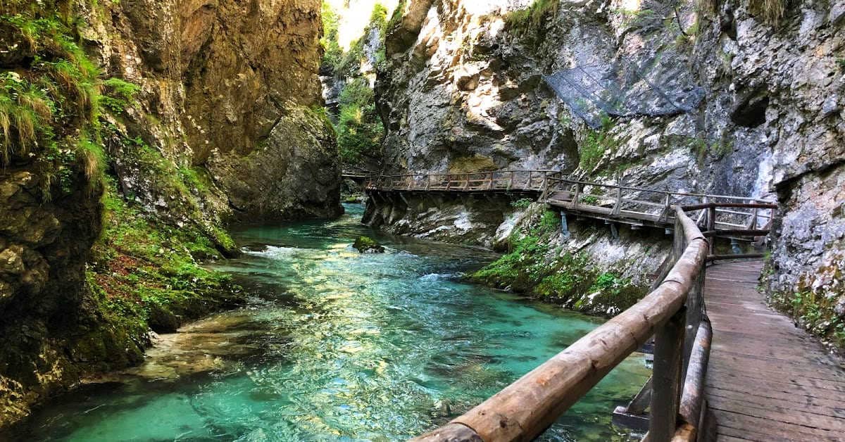 Vintgar Gorge emerald green water