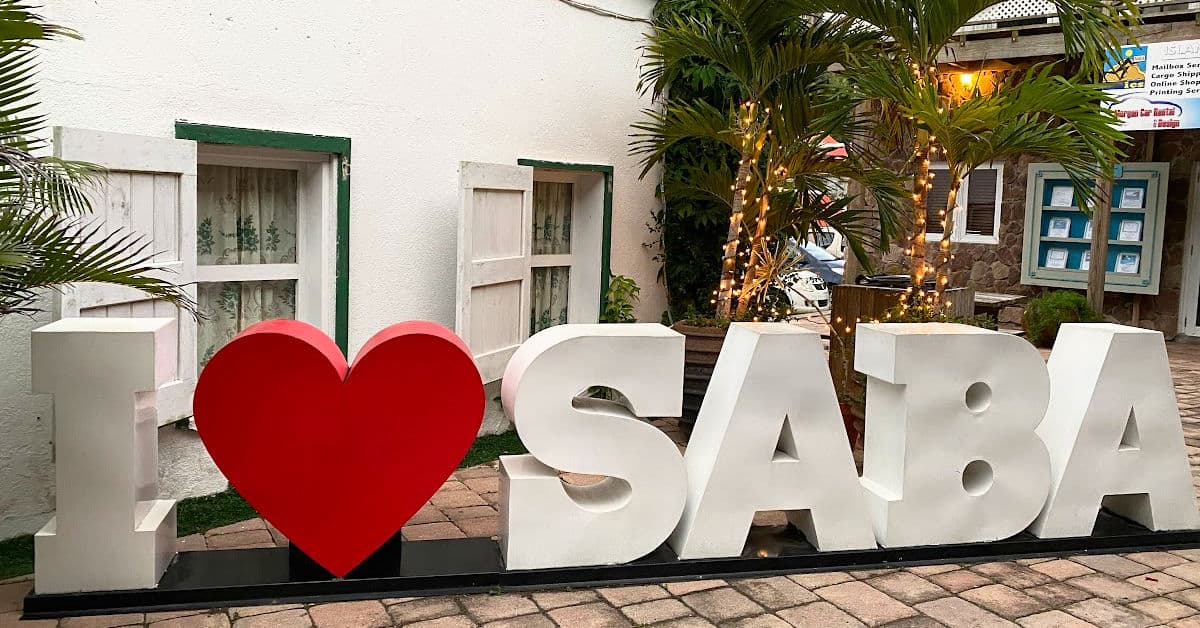 I love Saba sign in town of Windwardside