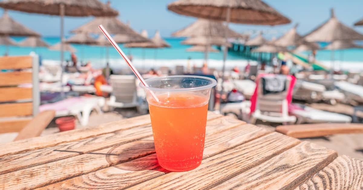 Caribbean cocktail on a beach