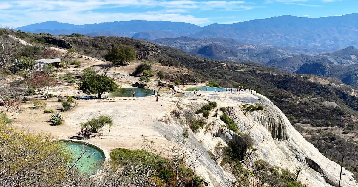 Natural and manmade pools at Hierve el Agua in Oaxaca