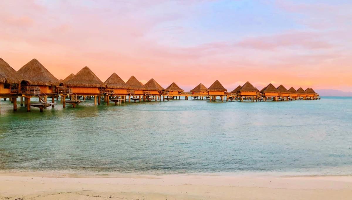 InterContinental Le Moana Bora Bora Beach at sunset