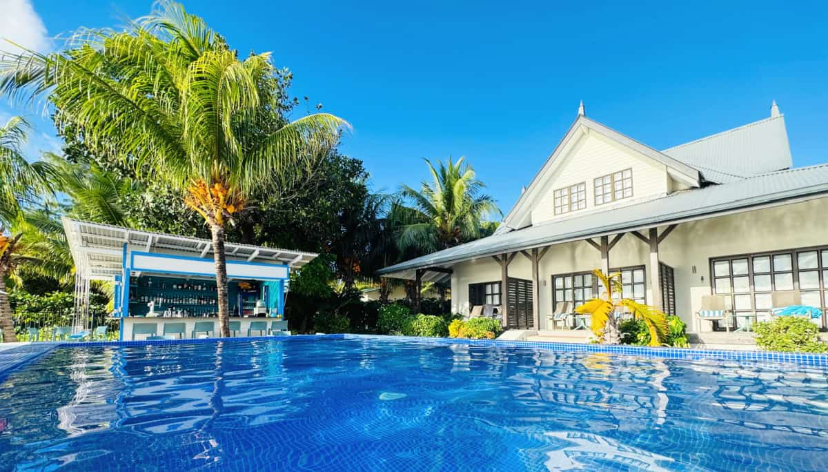 Pool at Le Nautique Luxury Waterfront Hotel in La Digue Seychelles