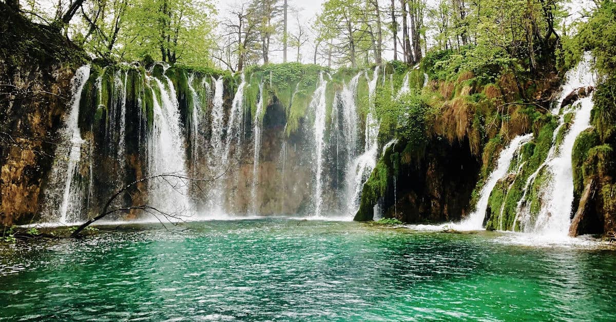 Walking through Plitvice Lakes National Park in Croatia