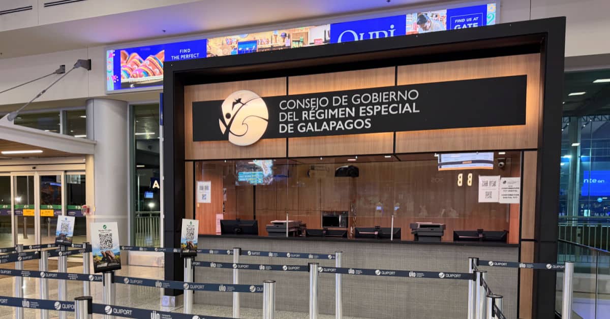 TCT counter at Quito Airport in Ecuador