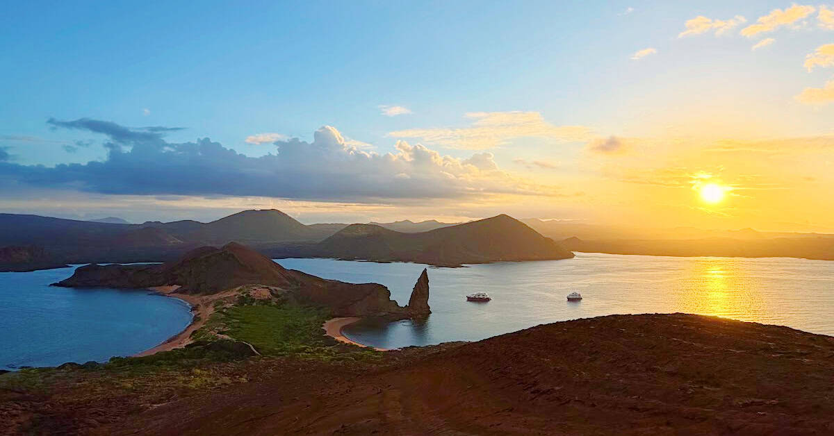 A Sunset over Bartolome Island in the Galapagos