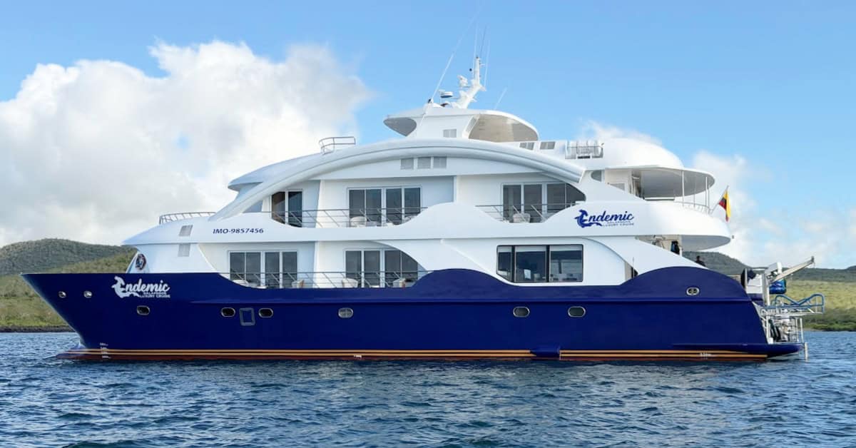 Our beautiful 16 passenger catamaran in the Galapagos, the Endemic