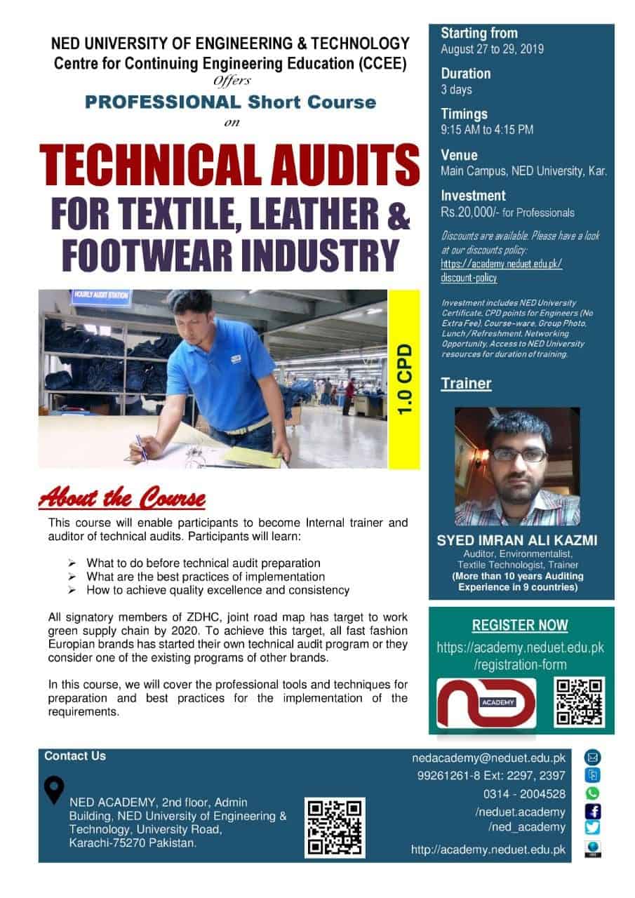 Professional Short Course at NED-UET